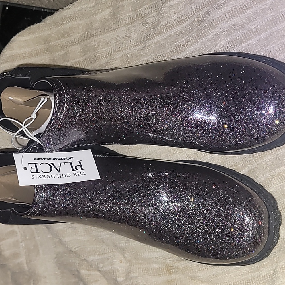 The Children’s PlaceGirls Glitter Chelsea Boots - black sz 5